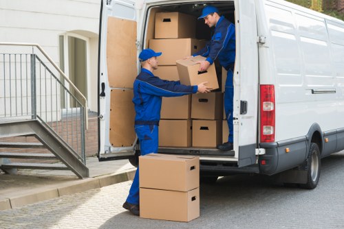 Careful loading of furniture for a flat move in Eastcote