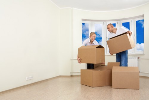 Unpacking and arranging household items in a new Eastcote home