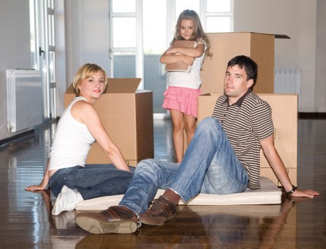 Packed boxes and household items prepared for relocation